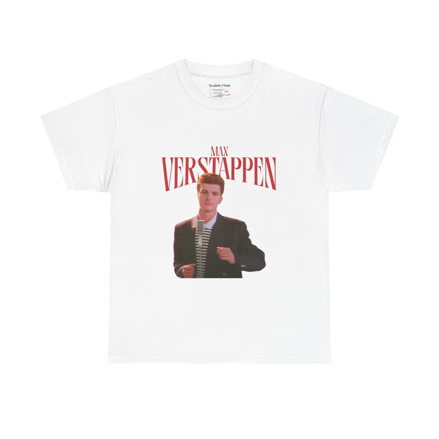 max verstappen X rick astley long awaited collaboration tee